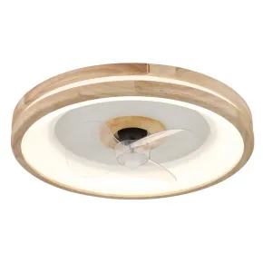 Ventilatore da Soffitto con Luce LED Dimmerabile Bianco Legno 3 Pale