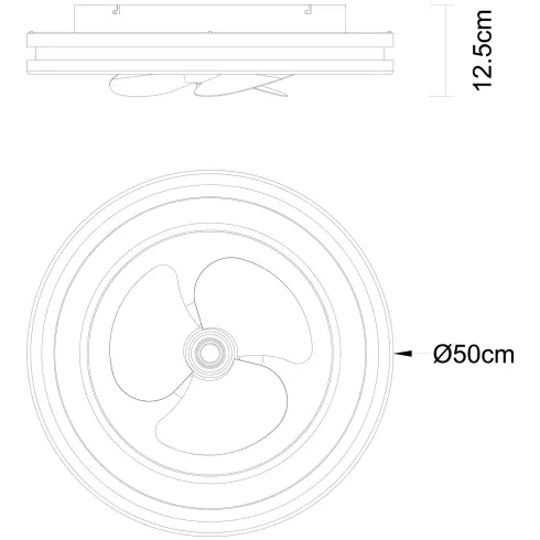 Ventilatore da Soffitto con Luce LED Dimmerabile Bianco Legno 3 Pale