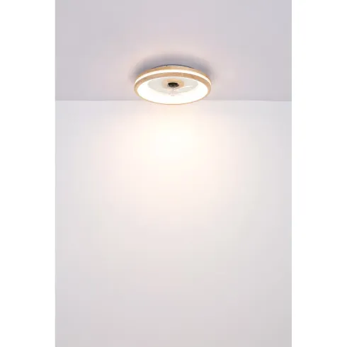 Ventilatore da Soffitto con Luce LED Dimmerabile Bianco Legno 3 Pale