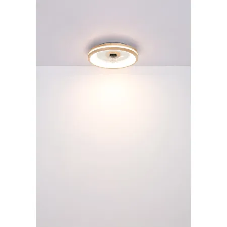 Ventilatore da Soffitto con Luce LED Dimmerabile Bianco Legno 3 Pale