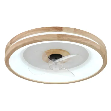 Ventilatore da Soffitto con Luce LED Dimmerabile Bianco Legno 3 Pale