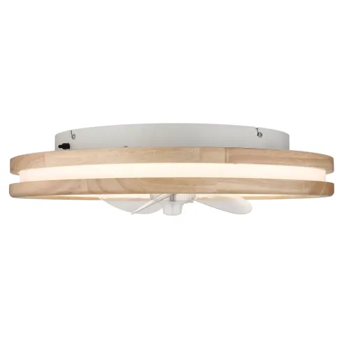 Ventilatore da Soffitto con Luce LED Dimmerabile Bianco Legno 3 Pale