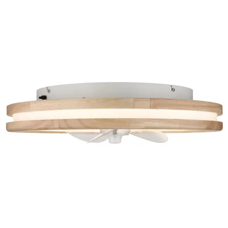 Ventilatore da Soffitto con Luce LED Dimmerabile Bianco Legno 3 Pale