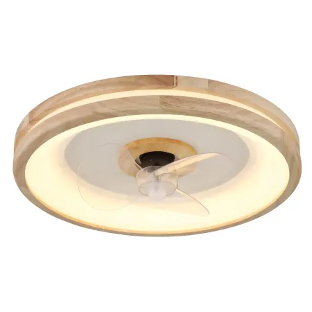 Ventilatore da Soffitto con Luce LED Dimmerabile Bianco Legno 3 Pale