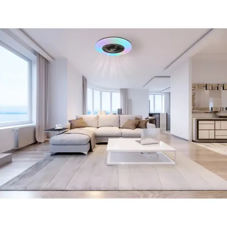 Ventilatore da Soffitto con Nero Bianco 60 cm LED RGB Telecomando