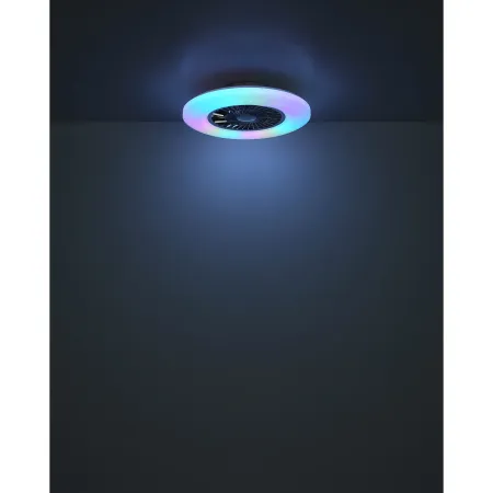 Ventilatore da Soffitto con Nero Bianco 60 cm LED RGB Telecomando