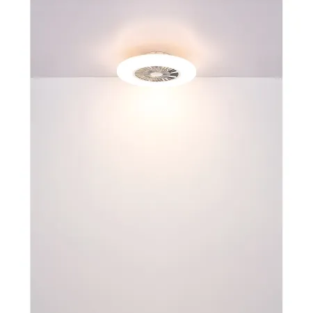 Ventilatore da Soffitto con Argento Bianco 60 cm LED RGB Telecomando