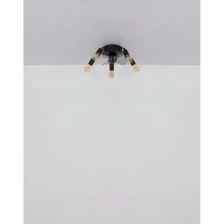 Ventilatore da Soffitto con Luce 5 Bracci E27 3 Pale Nero Fumè
