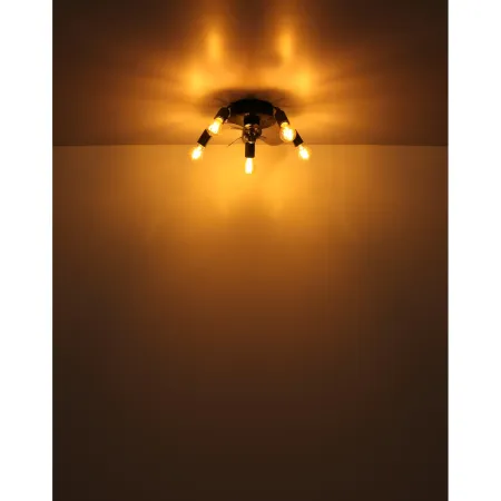 Ventilatore da Soffitto con Luce 5 Bracci E27 3 Pale Nero Fumè