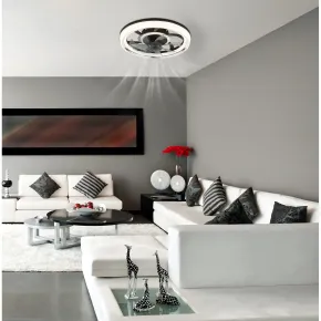 Ventilatore da Soffitto con Luce Nero Cristalli LED Dimmer Telecomando 2