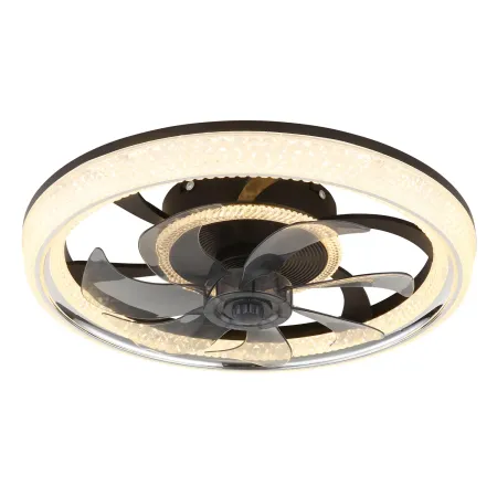 Ventilatore da Soffitto con Luce Nero Cristalli LED Dimmer Telecomando