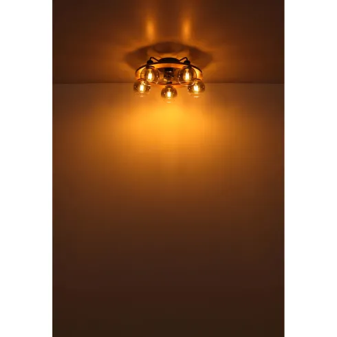 Ventilatore Soffitto con Luce 5 Bracci E27 3 Pale Nero Effetto Legno