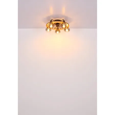 Ventilatore Soffitto con Luce 5 Bracci E27 3 Pale Nero Effetto Legno