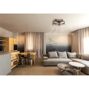 Ventilatore Soffitto con Luce 5 Bracci E27 3 Pale Nero Effetto Legno 2
