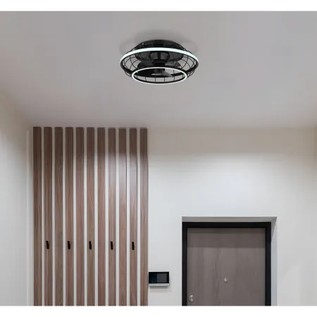 Ventilatore Soffitto con Luce Doppio LED Dimmerabile Nero Opale