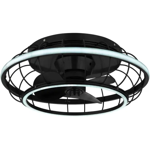 Ventilatore Soffitto con Luce Doppio LED Dimmerabile Nero Opale