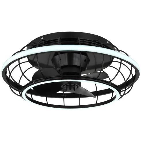 Ventilatore Soffitto con Luce Doppio LED Dimmerabile Nero Opale