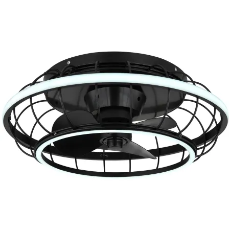 Ventilatore Soffitto con Luce Doppio LED Dimmerabile Nero Opale