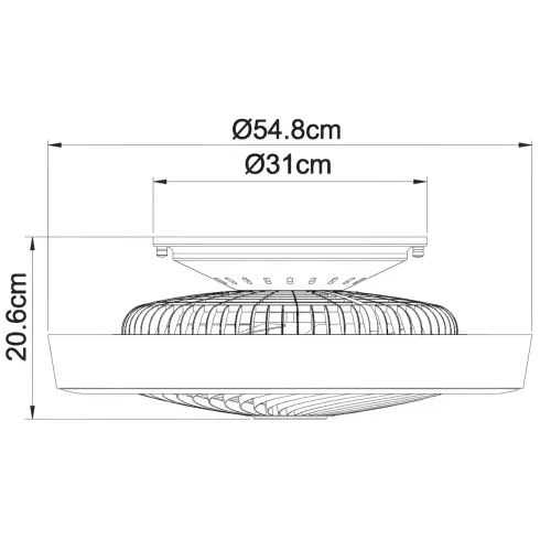 Ventilatore Soffitto con Luce LED Dimmerabile Bianco Grigio Telecomando