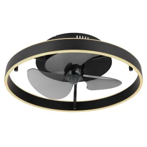 Ventilatore da Soffitto con Luce LED Dimmerabile Nero Opale Telecomando