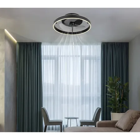 Ventilatore da Soffitto con Luce LED Dimmerabile Nero Opale Telecomando
