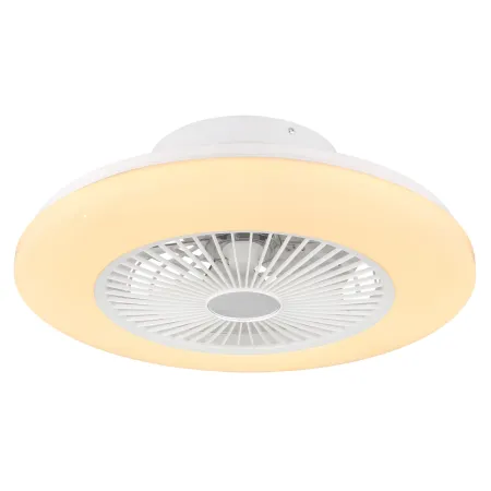Ventilatore da Soffitto con Luce in Metallo Bianco 50 cm Telecomando