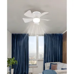 Ventilatore da Soffitto con Luce LED CCT Regolabile Bianco 5 Pale 2