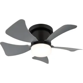 Ventilatore da Soffitto con Luce LED CCT Regolabile Nero 5 Pale Grigio