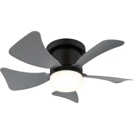 Ventilatore da Soffitto con Luce LED CCT Regolabile Nero 5 Pale Grigio