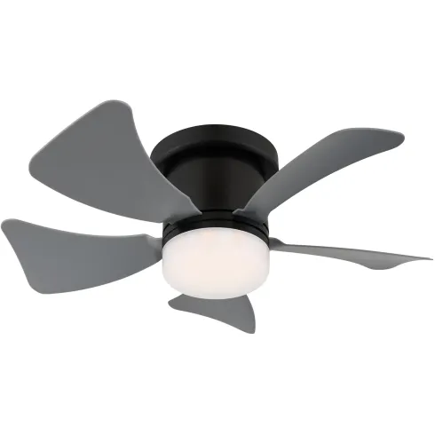 Ventilatore da Soffitto con Luce LED CCT Regolabile Nero 5 Pale Grigio