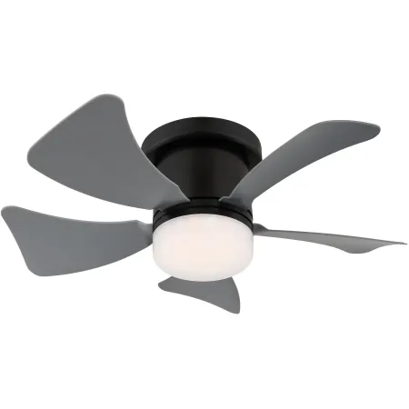 Ventilatore da Soffitto con Luce LED CCT Regolabile Nero 5 Pale Grigio