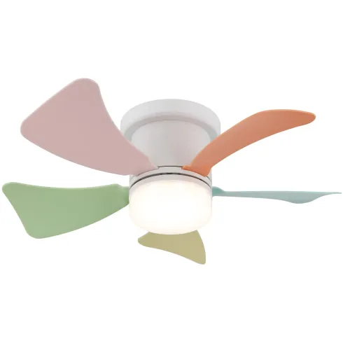 Ventilatore da Soffitto con Luce CCT Regolabile Bianco 5 Pale Colorate