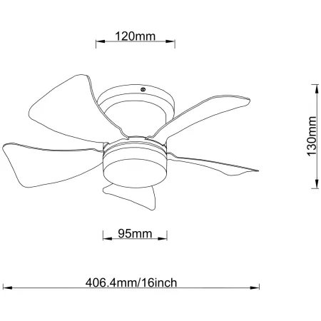 Ventilatore da Soffitto con Luce CCT Regolabile Bianco 5 Pale Colorate