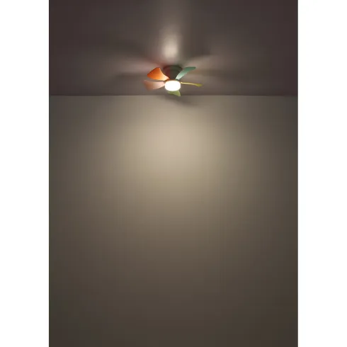 Ventilatore da Soffitto con Luce CCT Regolabile Bianco 5 Pale Colorate
