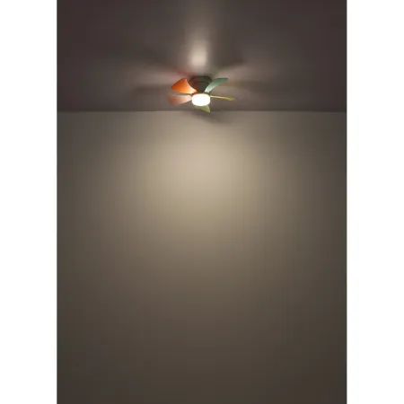 Ventilatore da Soffitto con Luce CCT Regolabile Bianco 5 Pale Colorate