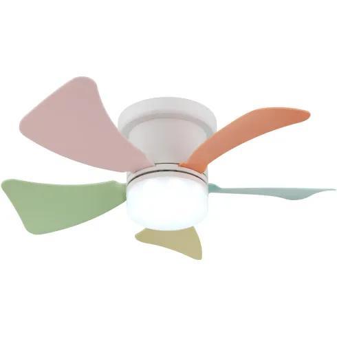 Ventilatore da Soffitto con Luce CCT Regolabile Bianco 5 Pale Colorate