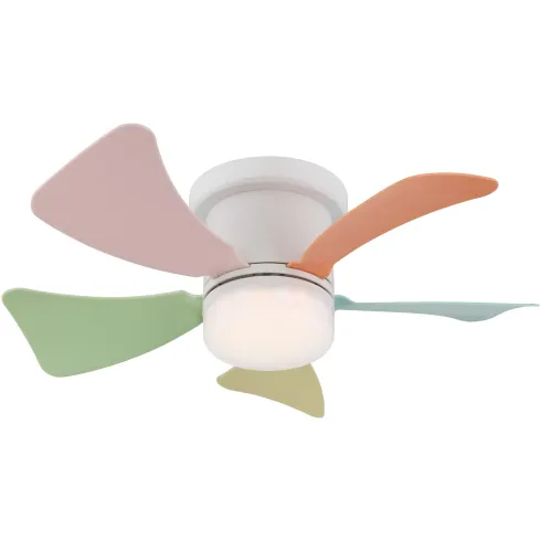 Ventilatore da Soffitto con Luce CCT Regolabile Bianco 5 Pale Colorate