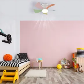 Ventilatore da Soffitto con Luce CCT Regolabile Bianco 5 Pale Colorate 2