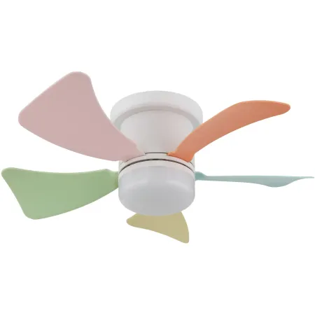 Ventilatore da Soffitto con Luce CCT Regolabile Bianco 5 Pale Colorate