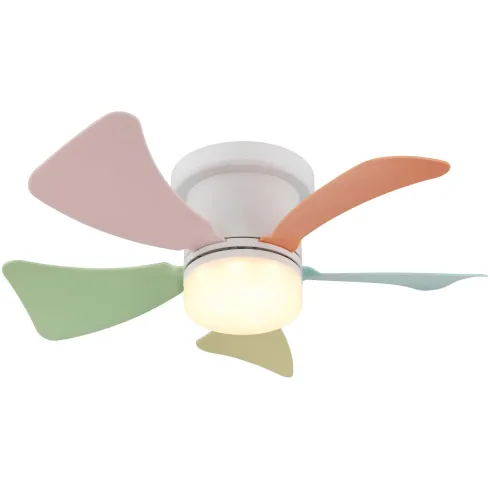 Ventilatore da Soffitto con Luce CCT Regolabile Bianco 5 Pale Colorate