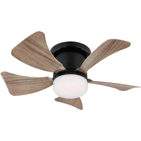 Ventilatore Soffitto con Luce CCT Regolabile Nero 5 Pale Effetto Legno