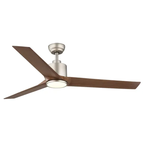 Ventilatore Soffitto con Luce Dimmerabile Grigio 3 Pale Effetto Legno