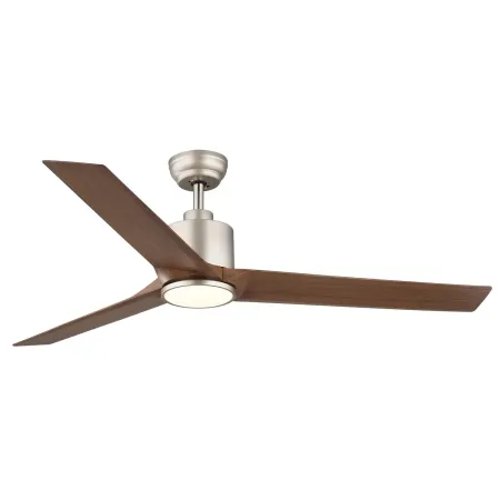 Ventilatore Soffitto con Luce Dimmerabile Grigio 3 Pale Effetto Legno