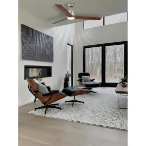 Ventilatore Soffitto con Luce Dimmerabile Grigio 3 Pale Effetto Legno 2