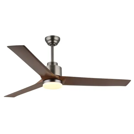 Ventilatore Soffitto con Luce Dimmerabile Grigio 3 Pale Effetto Legno