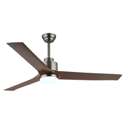 Ventilatore Soffitto con Luce Dimmerabile Grigio 3 Pale Effetto Legno