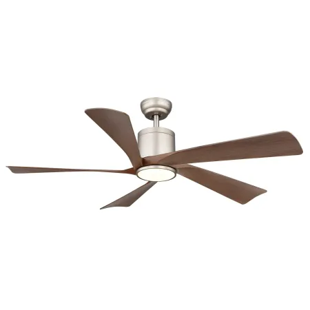 Ventilatore Soffitto con Luce Dimmerabile Grigio 5 Pale Effetto Legno