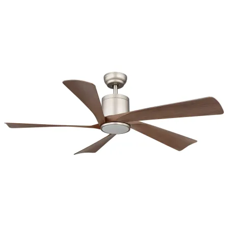 Ventilatore Soffitto con Luce Dimmerabile Grigio 5 Pale Effetto Legno