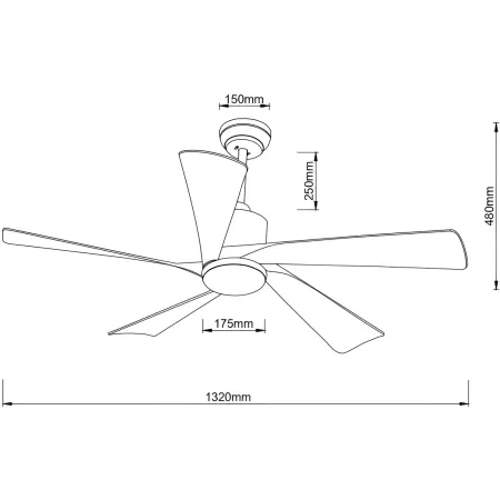 Ventilatore Soffitto con Luce Dimmerabile Grigio 5 Pale Effetto Legno