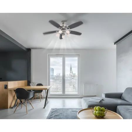 Ventilatore da Soffitto con 5 Luci 5 Pale Reversibili Faggio Grafite